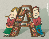 Imaxe Hora de ler_nena e neno